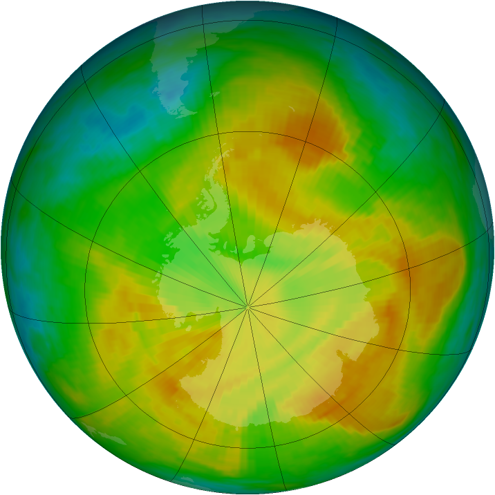 Antarctic ozone map for 26 November 1980